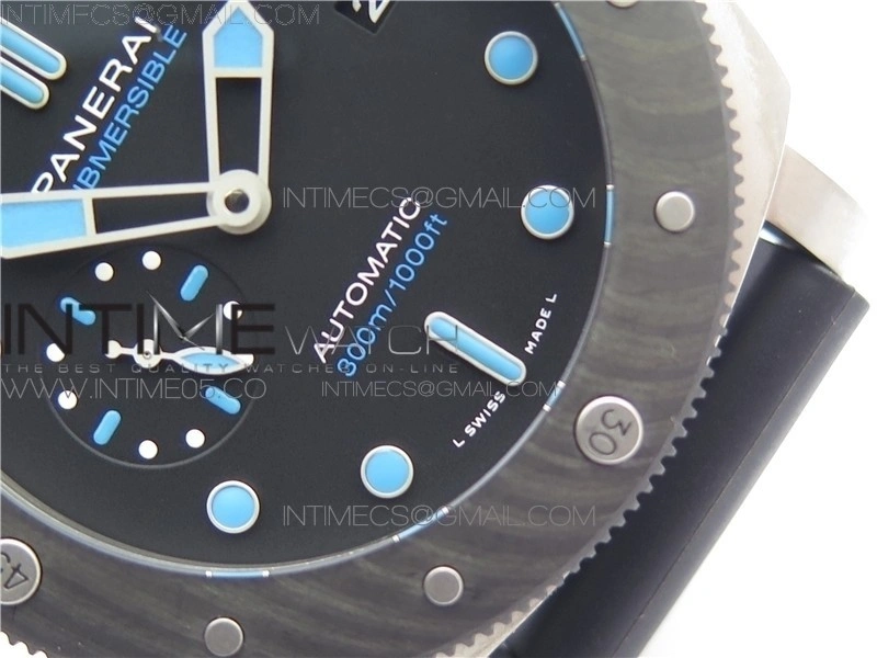PAM799 Titanium VSF Best Edition Carbotech Bezel Black Dial on Rubber Strap P.9010 Clone
